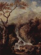 Christian Wilhelm Ernst Dietrich Wasserfalle in der Umgebung Roms oil on canvas